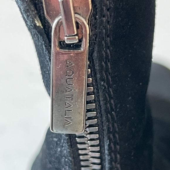 AUQUATALIA Suede Cold Weather Lined Waterproof Stack Heeled Booties - Picture 6 of 9